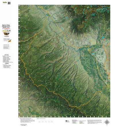 Co Bighorn Sheep Unit S62 Satellite Image with concentrations and kill sites. Preview 1