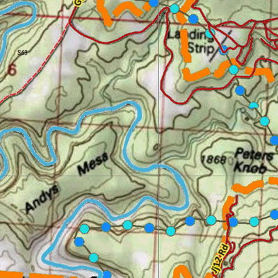 Colorado HuntData LLC Co Bighorn Sheep Unit S63 Topo with Concentrations digital map