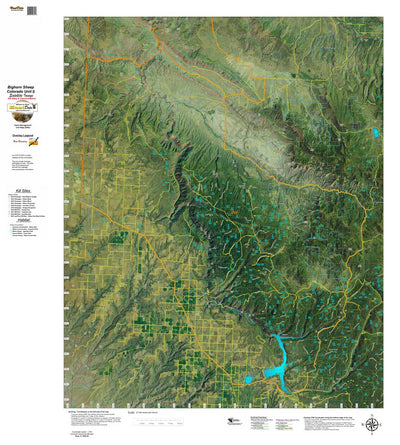 Co Bighorn Sheep Unit S64 Satellite Image with concentrations and kill sites. Preview 1