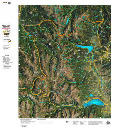 Co Bighorn Sheep Unit S66 Satellite Image with concentrations and kill sites. Preview 1