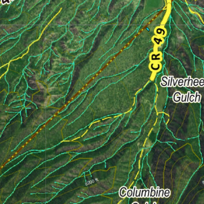 Co Bighorn Sheep Unit S68 Satellite Image with concentrations and kill sites. Preview 3