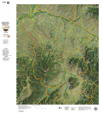Co Bighorn Sheep Unit S69 Satellite Image with concentrations and kill sites. Preview 1