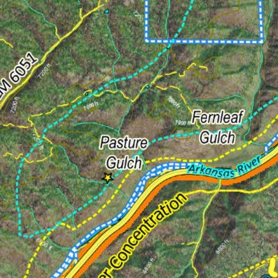 Co Bighorn Sheep Unit S7 Satellite Image with concentrations and kill sites. Preview 3