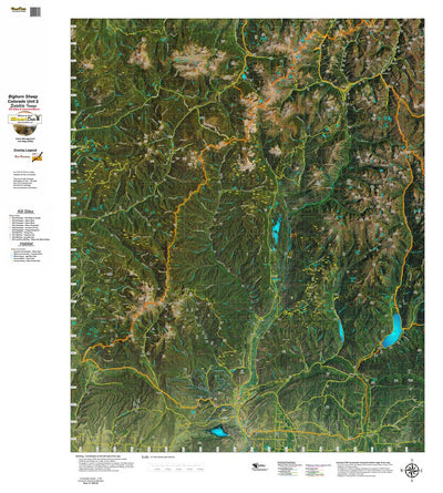 Co Bighorn Sheep Unit S71 Satellite Image with concentrations and kill sites. Preview 1