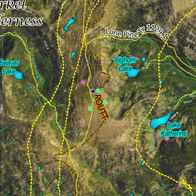 Co Bighorn Sheep Unit S73 Satellite Image with concentrations and kill sites. Preview 2