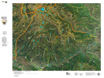 Co Bighorn Sheep Unit S74 Satellite Image with concentrations and kill sites. Preview 1