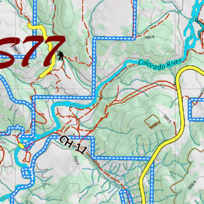 Co Bighorn Sheep Unit S77 Topo with Unit Boundaries Preview 2