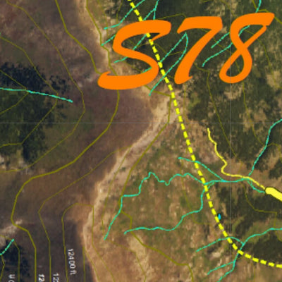 Co Bighorn Sheep Unit S78 Satellite Image with concentrations and kill sites. Preview 2
