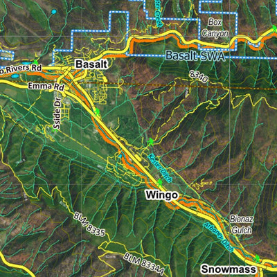 CO Moose Unit 43 Satellite Image with concentrations and kill sites. Preview 3