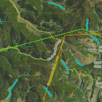 CO Moose Unit 67 Satellite Image with concentrations and kill sites. Preview 2