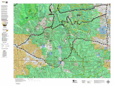 Colorado HuntData LLC CO Mountain Goat Unit G1 Land Use, Kill Site, and Concentrations digital map