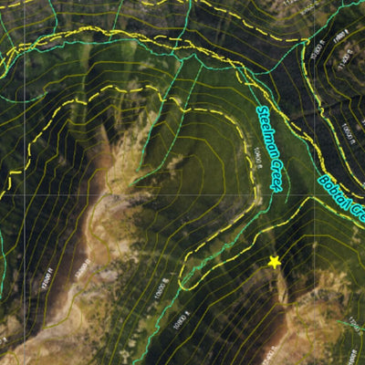 CO Mountain Goat Unit G15 Satellite Image with concentrations and kill sites. Preview 2