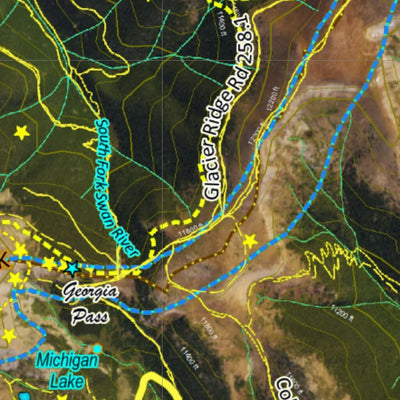 CO Mountain Goat Unit G16 Satellite Image with concentrations and kill sites. Preview 2