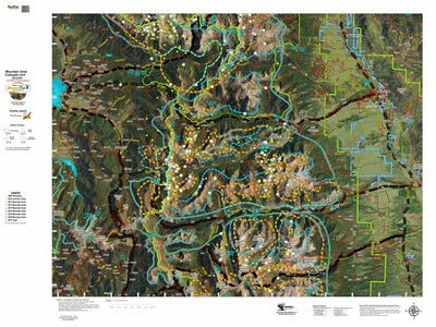 Colorado HuntData LLC CO Mountain Goat Unit G2 Satellite, Kill Site, and Concentrations digital map