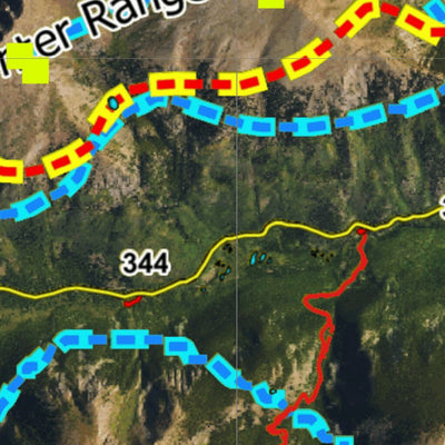 Colorado HuntData LLC CO Mountain Goat Unit G2 Satellite, Kill Site, and Concentrations digital map