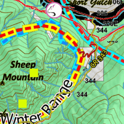 Colorado HuntData LLC CO Mountain Goat Unit G3 Land Use, Kill Site, and Concentrations digital map