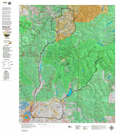 Colorado HuntData LLC CO Mountain Goat Unit G5 Land Use, Kill Site, and Concentrations digital map