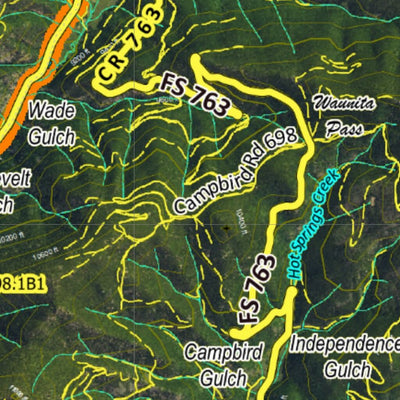 CO Mountain Goat Unit G8 Satellite Image with concentrations and kill sites. Preview 3
