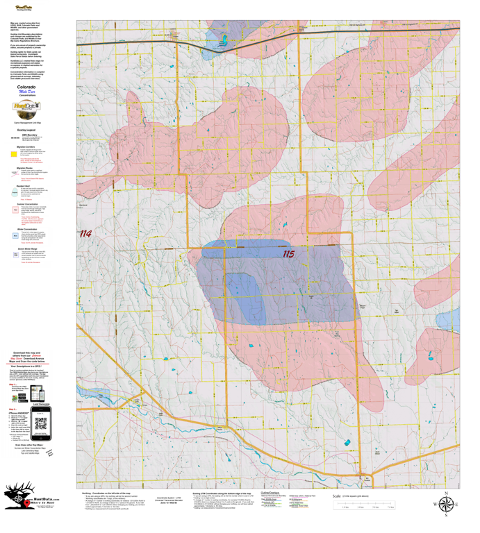 CO Unit 115 Mule Deer Concentrations Map by Colorado HuntData LLC ...