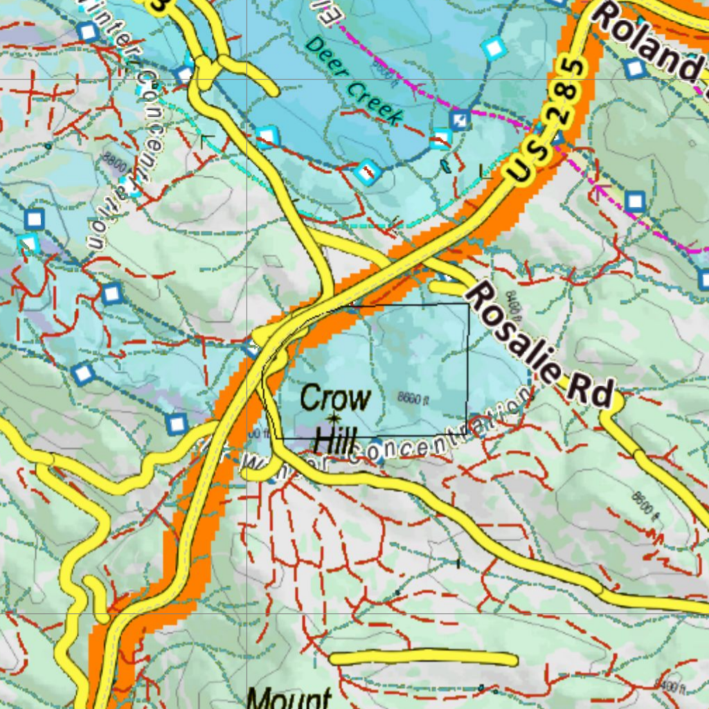 CO Unit 46 Elk Concentrations and Migration Map by Colorado HuntData ...