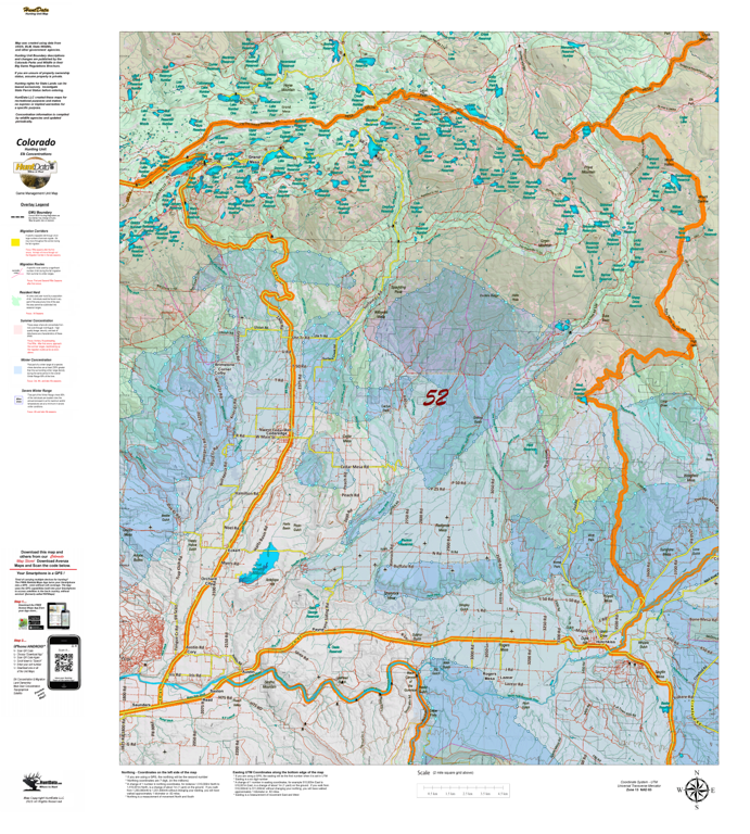 CO Unit 52 Elk Concentrations and Migration Map by Colorado HuntData ...