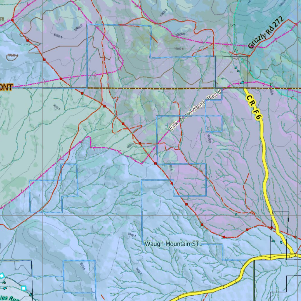 CO Unit 58 Elk Concentrations and Migration Map by Colorado HuntData ...