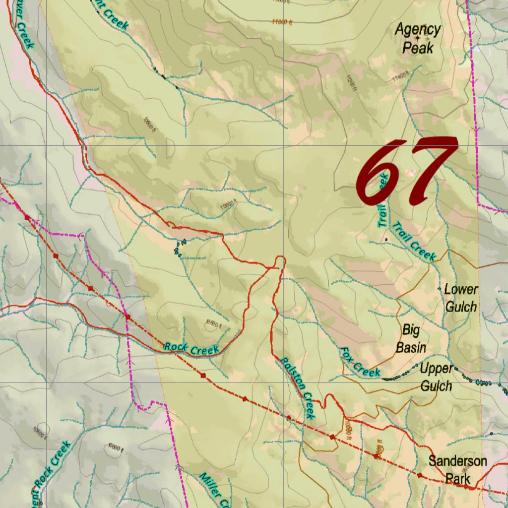 CO Unit 67 Elk Concentrations and Migration Map by Colorado HuntData ...