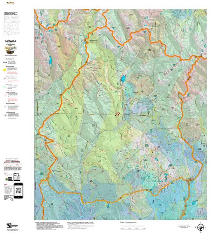 CO Unit 77 Elk Concentrations and Migration Map by Colorado HuntData ...