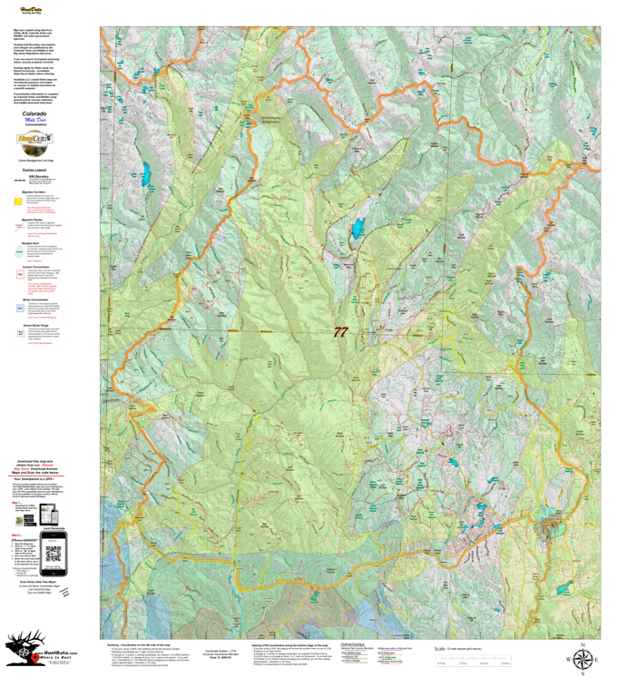 CO Unit 77 Mule Deer Concentrations Map by Colorado HuntData LLC ...