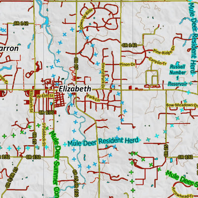 Colorado HuntData LLC Colorado_105_Landownership_and_Elk_and_Mule_Deer_Concentration digital map