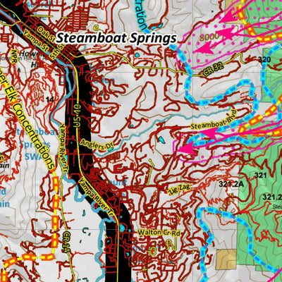 Colorado HuntData LLC Colorado_14_Landownership_and_Elk_and_Mule_Deer_Concentration digital map