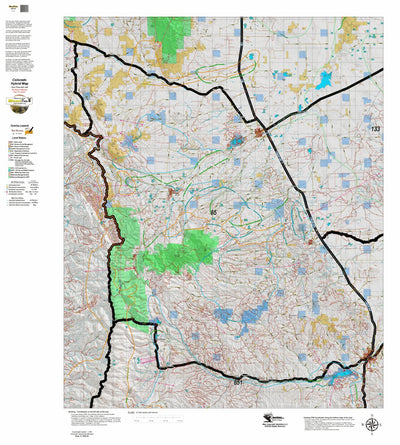 Colorado HuntData LLC Colorado_85_Landownership_and_Elk_and_Mule_Deer_Concentration digital map