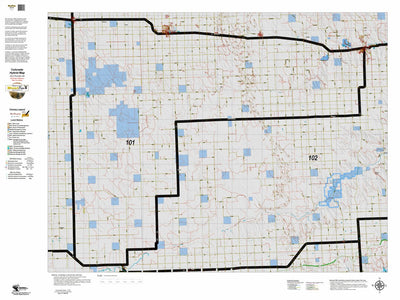 Colorado HuntData LLC Colorado Unit 101 Land Ownership Map with Elk and Mule Deer Concentrations digital map