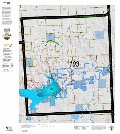 Colorado HuntData LLC Colorado Unit 103 Land Ownership Map with Elk and Mule Deer Concentrations digital map