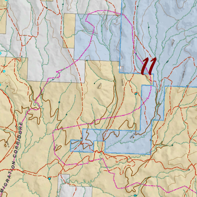 Colorado Unit 11 Elk Concentrations on a Land Ownership Base, the Hybrid Preview 2