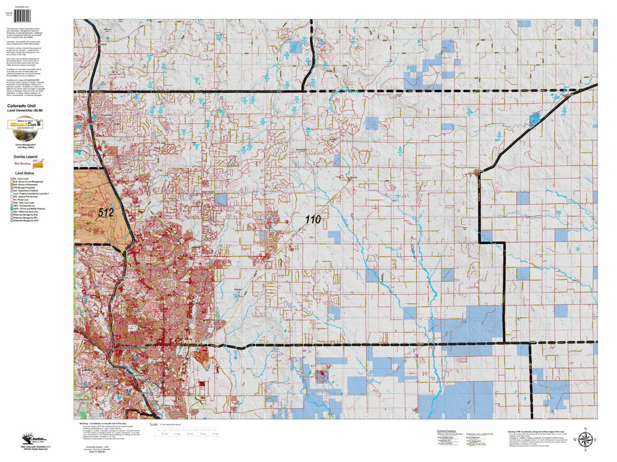 Colorado Unit 110 Land Ownership Map by Colorado HuntData LLC | Avenza Maps