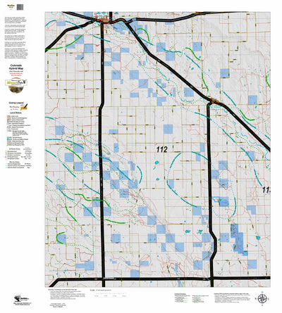Colorado HuntData LLC Colorado Unit 112 Land Ownership Map with Elk and Mule Deer Concentrations digital map