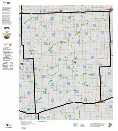 Colorado HuntData LLC Colorado Unit 116 Land Ownership Map with Elk and Mule Deer Concentrations digital map