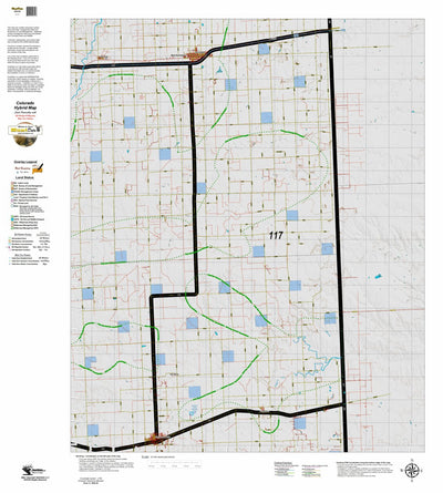 Colorado HuntData LLC Colorado Unit 117 Land Ownership Map with Elk and Mule Deer Concentrations digital map
