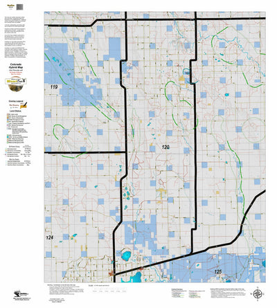 Colorado HuntData LLC Colorado Unit 120 Land Ownership Map with Elk and Mule Deer Concentrations digital map
