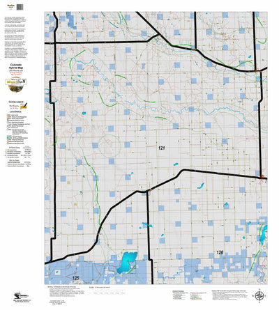 Colorado HuntData LLC Colorado Unit 121 Land Ownership Map with Elk and Mule Deer Concentrations digital map