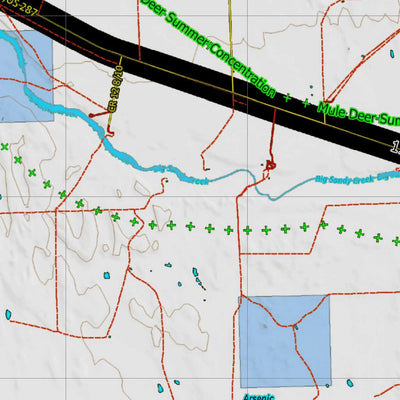 Colorado HuntData LLC Colorado Unit 121 Land Ownership Map with Elk and Mule Deer Concentrations digital map