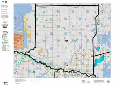 Colorado HuntData LLC Colorado Unit 124 Land Ownership Map with Elk and Mule Deer Concentrations digital map