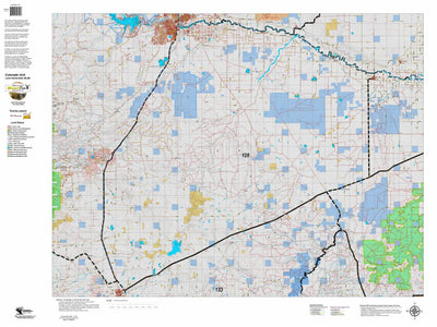 Colorado HuntData LLC Colorado Unit 128 Land Ownership Map digital map