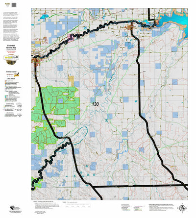 Colorado HuntData LLC Colorado Unit 130 Land Ownership Map with Elk and Mule Deer Concentrations digital map