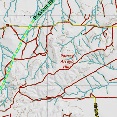 Colorado HuntData LLC Colorado Unit 135 Land Ownership Map with Elk and Mule Deer Concentrations digital map