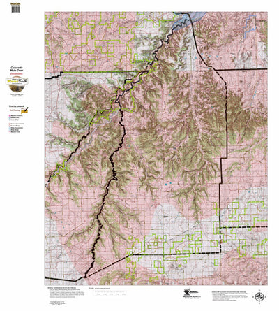 Colorado HuntData LLC Colorado Unit 136 Mule Deer Summer, Winter Concentration Map digital map