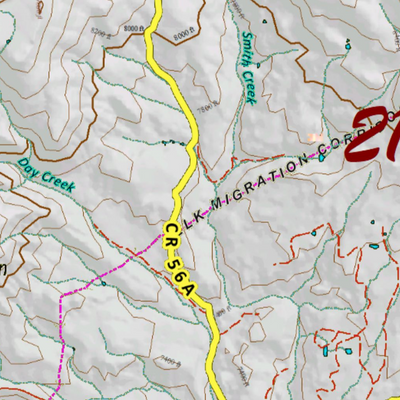 Colorado Unit 214 Elk Concentrations on a Land Ownership Base, the Hybrid Preview 2
