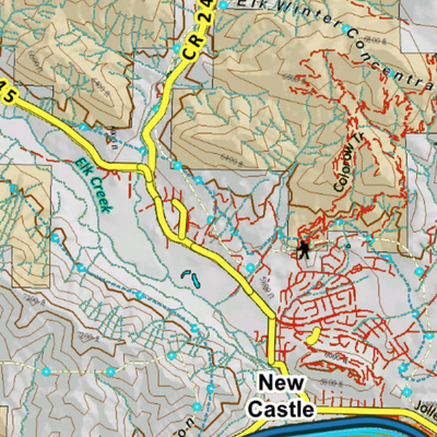 Colorado Unit 33 Elk Concentrations on a Land Ownership Base, the Hybrid Preview 3