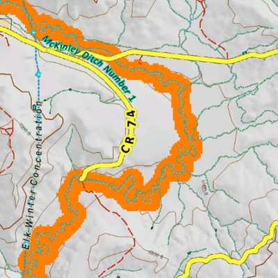 Colorado Unit 441 Elk Concentrations on a Land Ownership Base, the Hybrid Preview 2